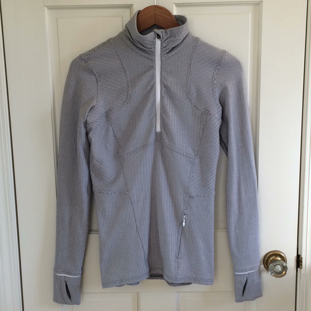 Lululemon gray herringbone half zip
